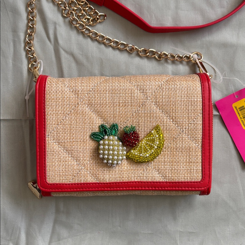 Betsey Johnson Fresh Fruity Wallet On A Chain Bag
